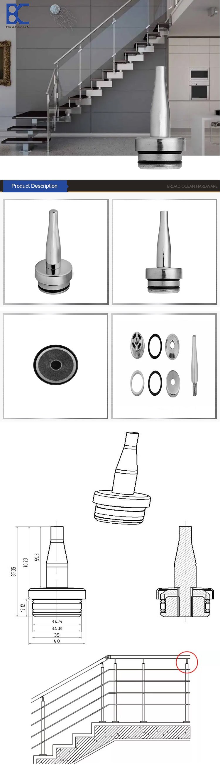 Factory Price handrail brackets stainless steel