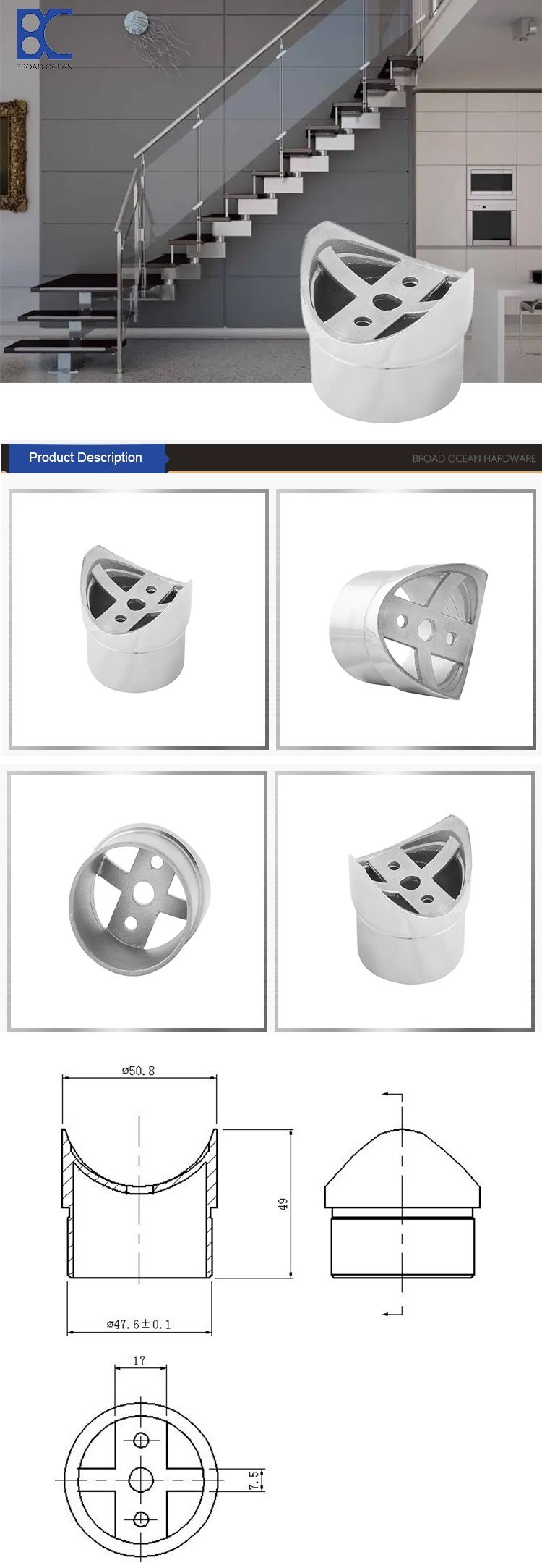 Factory Price exterior handrail bracket