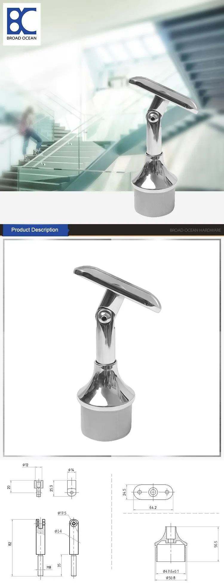 Good Prices handrail bracket tube connector