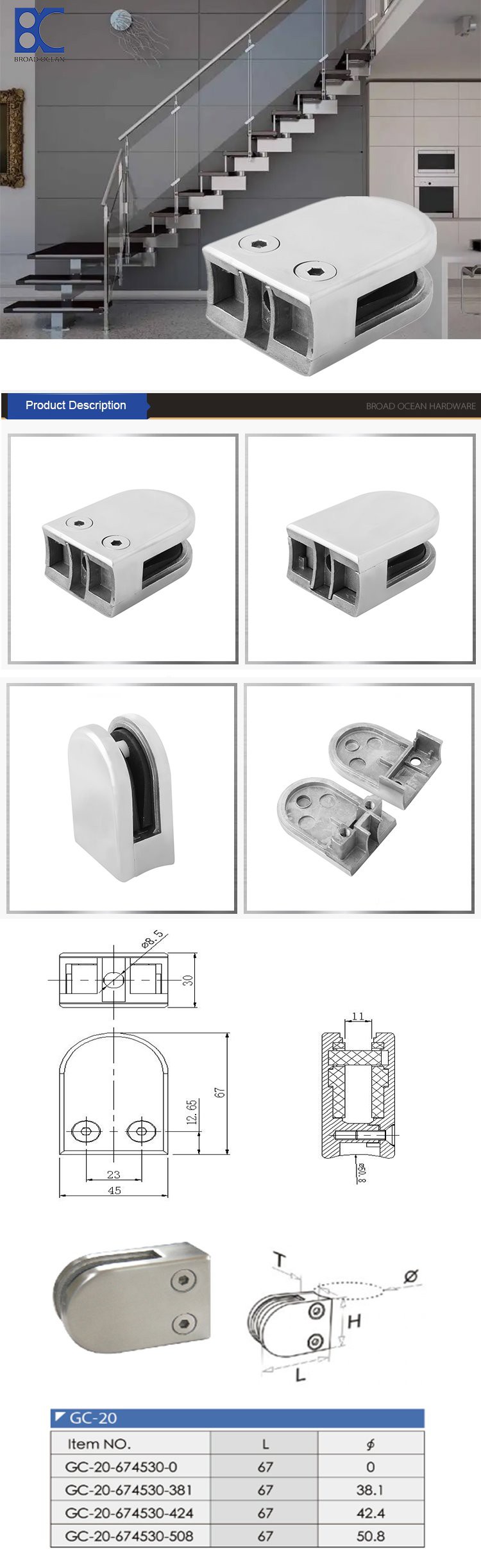 Good Prices glass clamp stainless