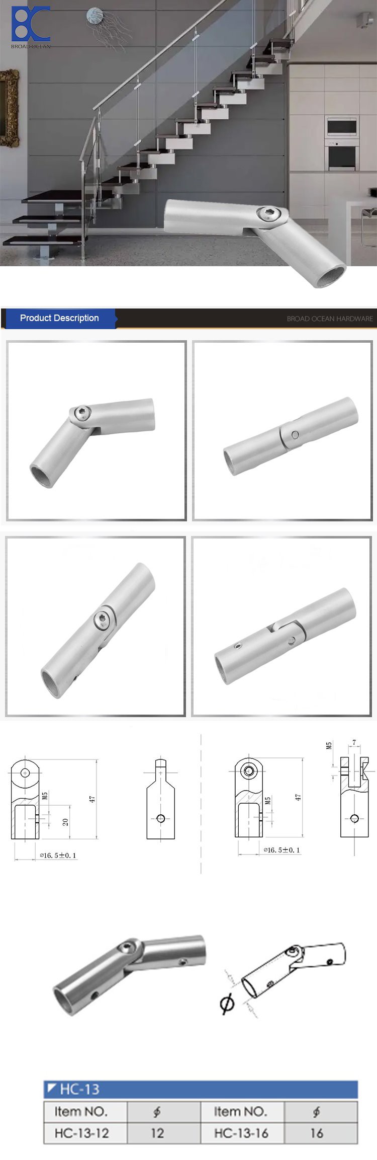 cheap round handrail connector