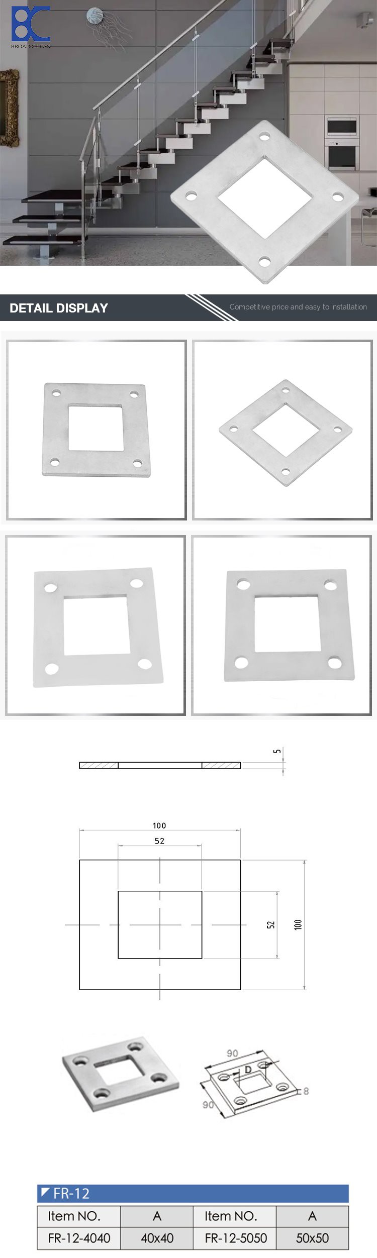 Factory Price  square flange