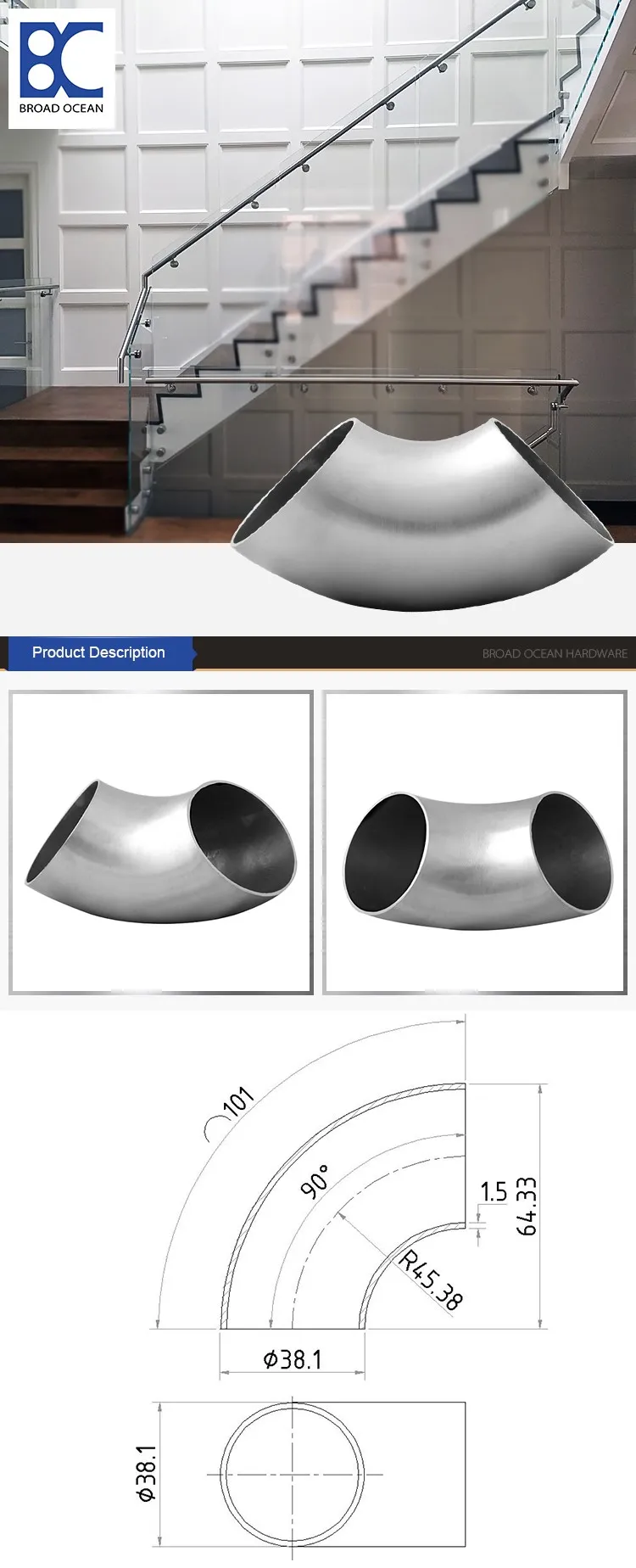 stainless steel elbow for stair stainless steel elbow for stair